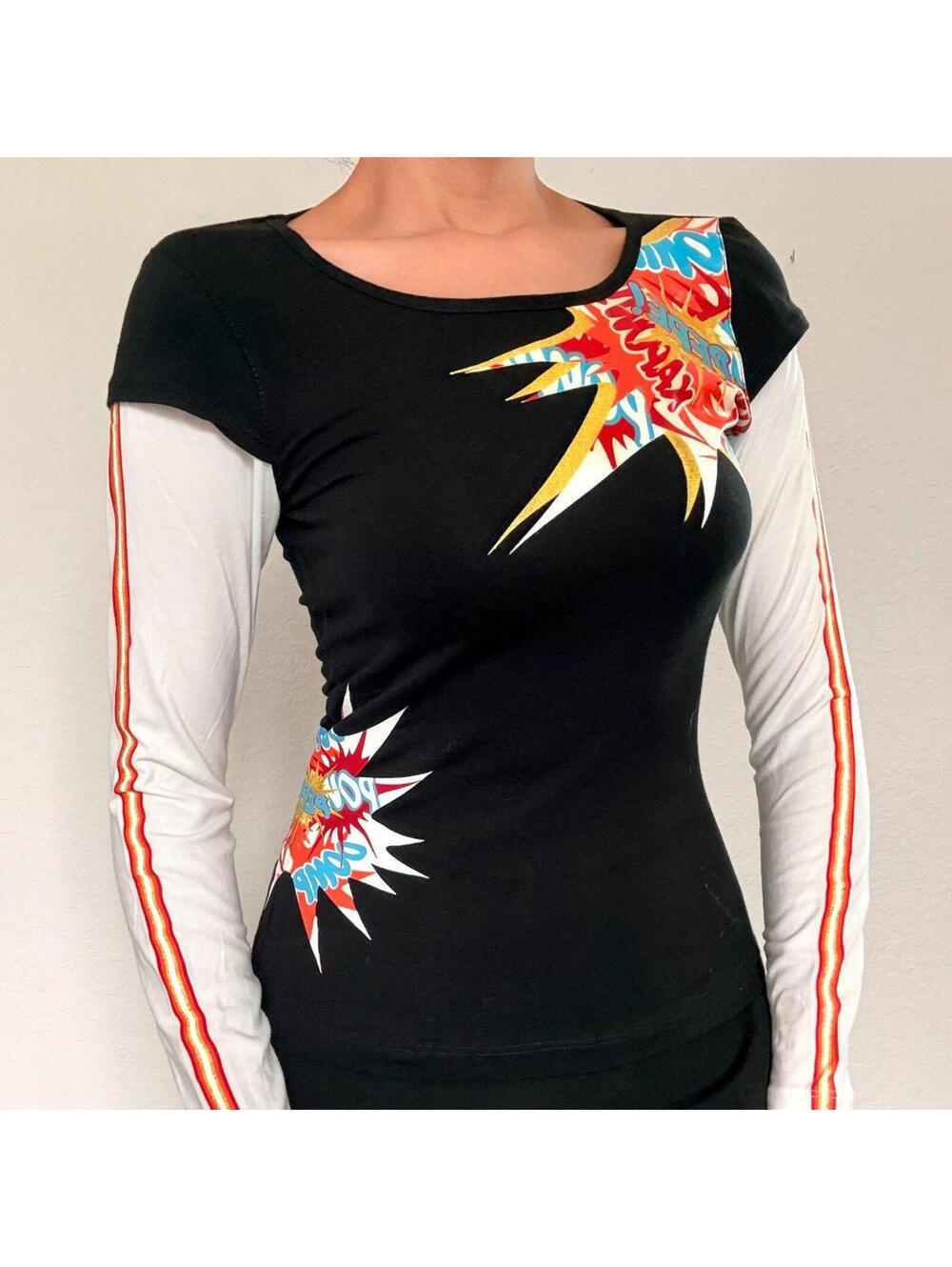 NWT Deadstock Pepe Jeans comic print long sleeve top